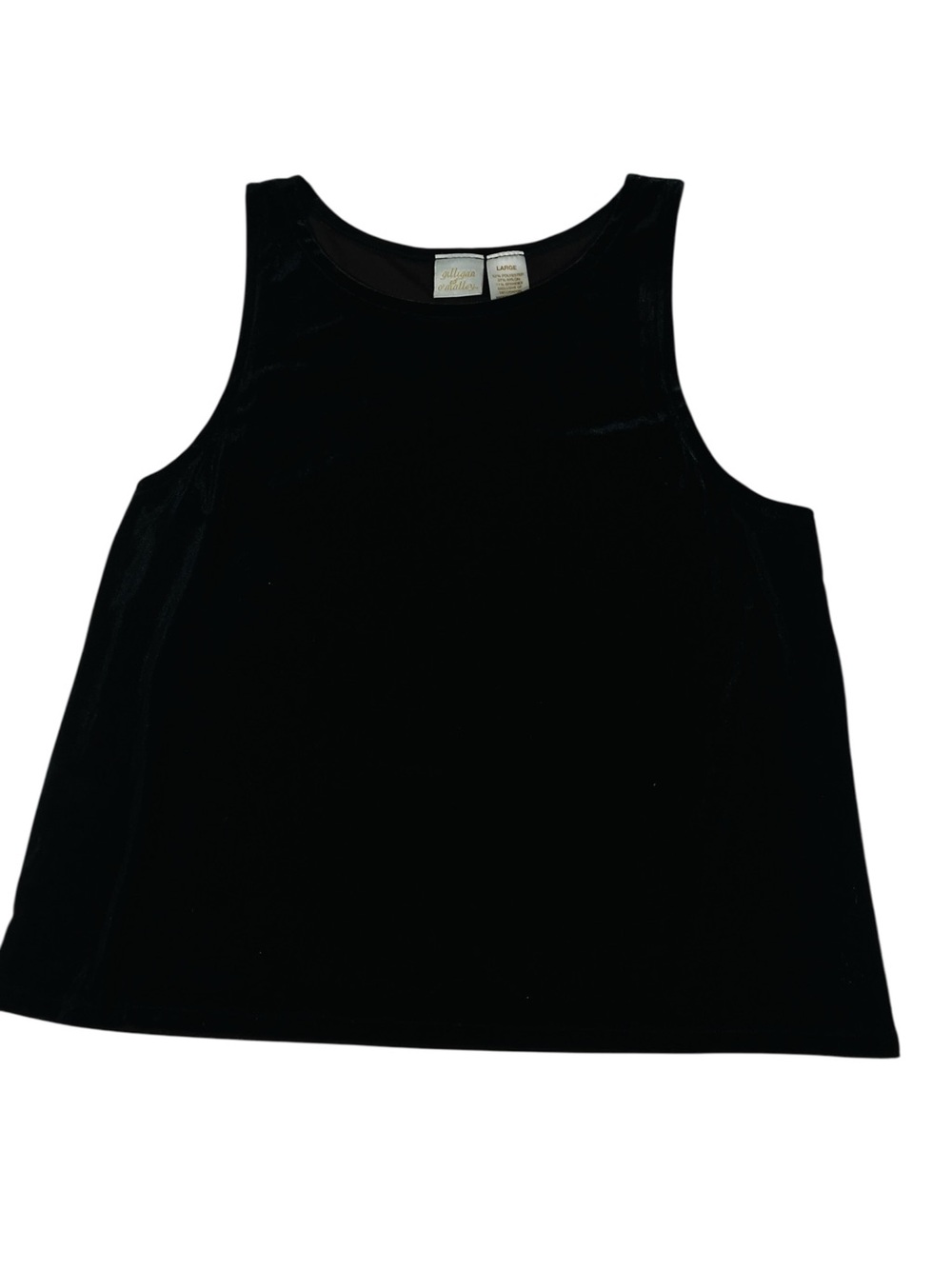 Gilligan & O'Malley Black velveteen tank top large whimsigoth